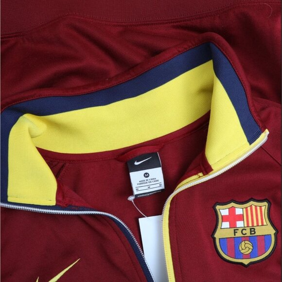 Nike FC Barcelona Soccer Football Maroon ZipTrack Jacket Men Medium NWOT - Picture 3 of 7